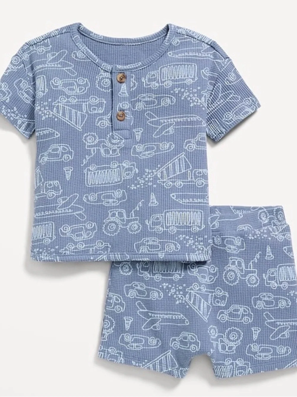 Old Navy Light Blue Vehicle-Print Short Pajama Set